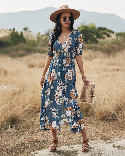 Minimalist Button Print Dress