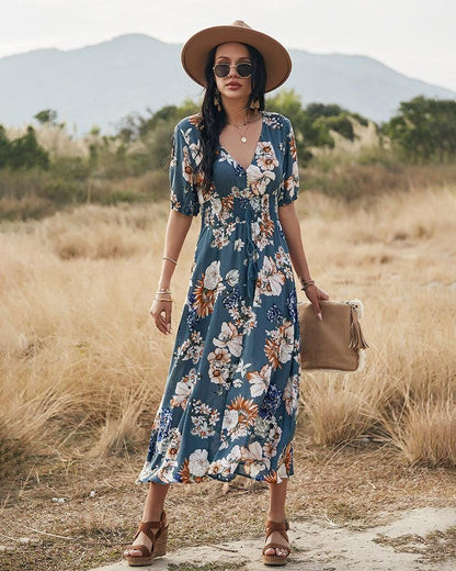 Minimalist Button Print Dress