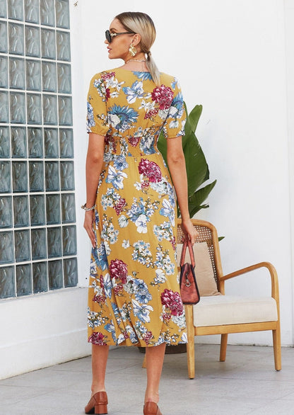 Minimalist Button Print Dress