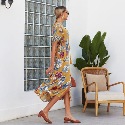 Minimalist Button Print Dress