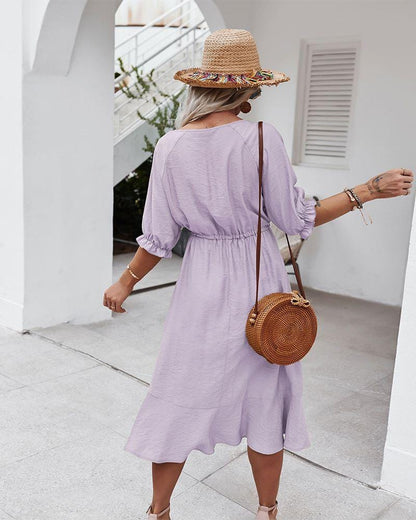 Crochet Puff Sleeve Dress