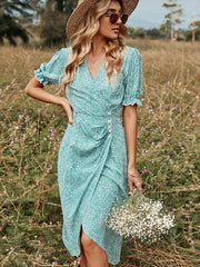 Printed Side Button Dress