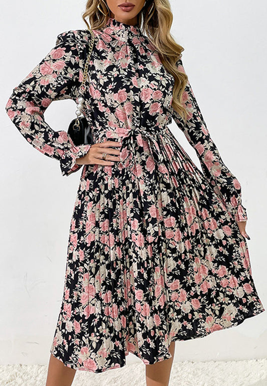 Tie Waist Floral Dress