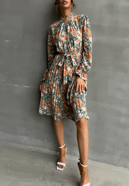 Tie Waist Floral Dress
