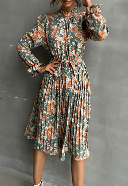 Tie Waist Floral Dress