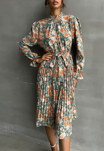 Tie Waist Floral Dress