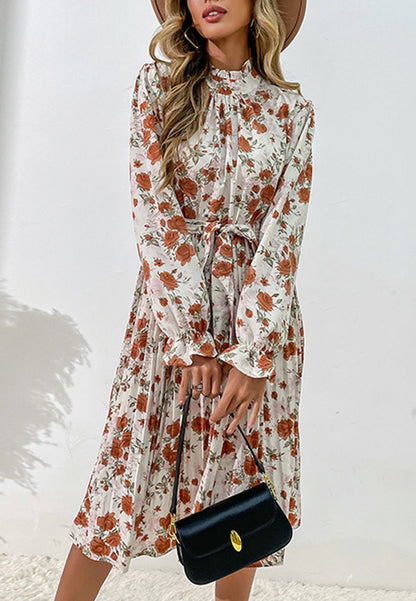Tie Waist Floral Dress