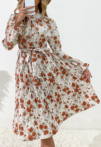 Tie Waist Floral Dress