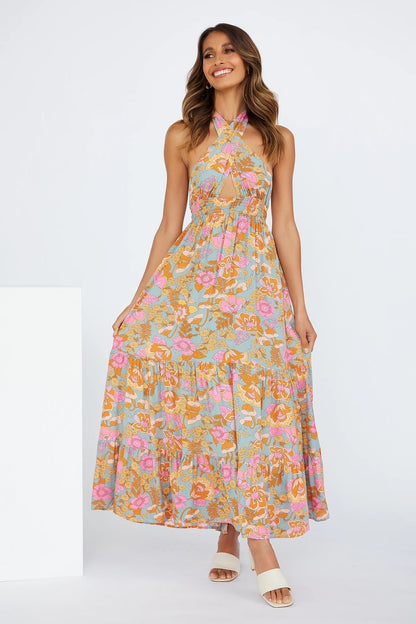 Halter Floral Maxi Dress