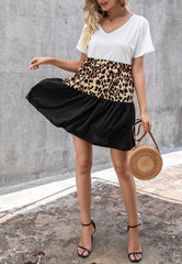 Color Block V Neck Dress