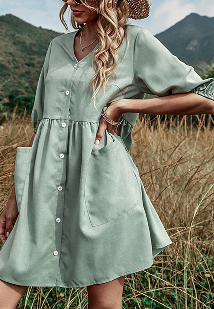 Classic Pocket Down Dress