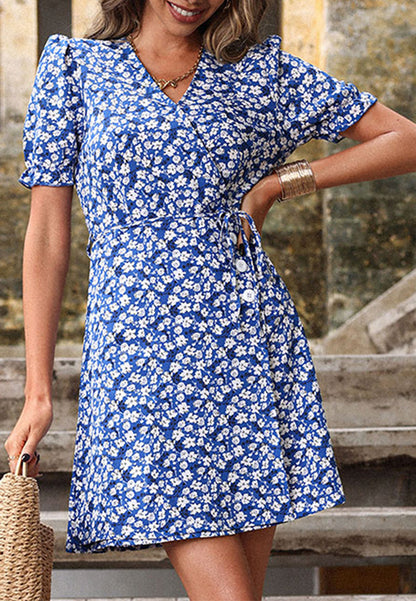 Button Detail Wrap Dress