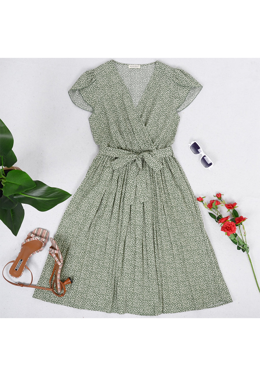 Floral Tulip Sleeve Dress