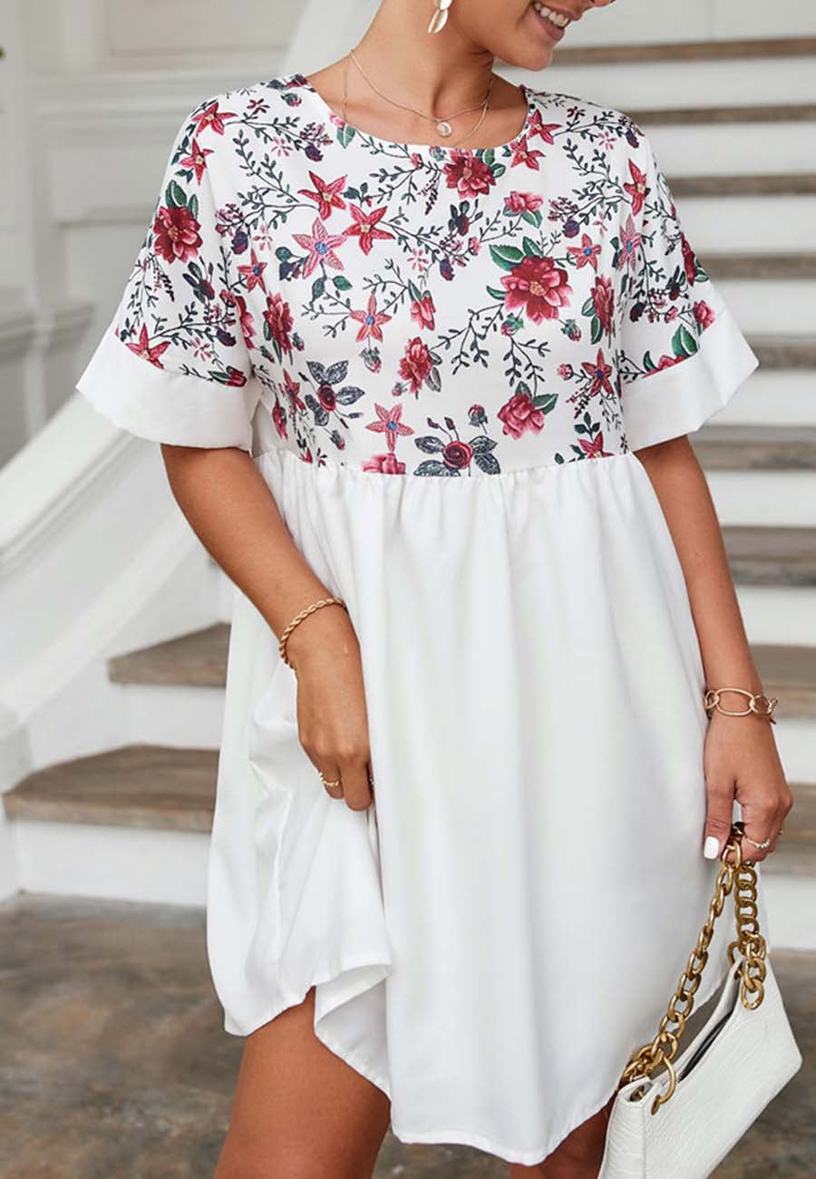 Two Floral Print Dress