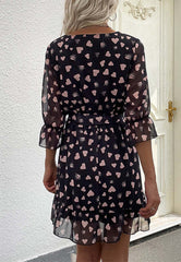 Print Surplice Neck Dress