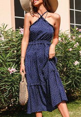 Polka Halter Neck Dress