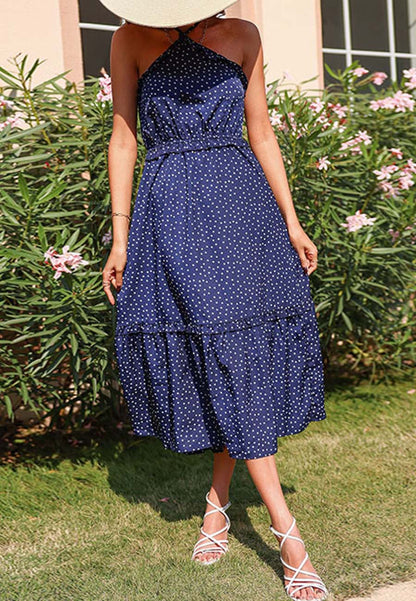 Polka Halter Neck Dress