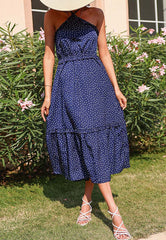Polka Halter Neck Dress
