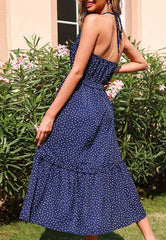 Polka Halter Neck Dress