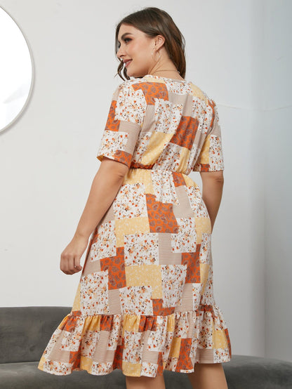 Mixed Patchwork Print Dress