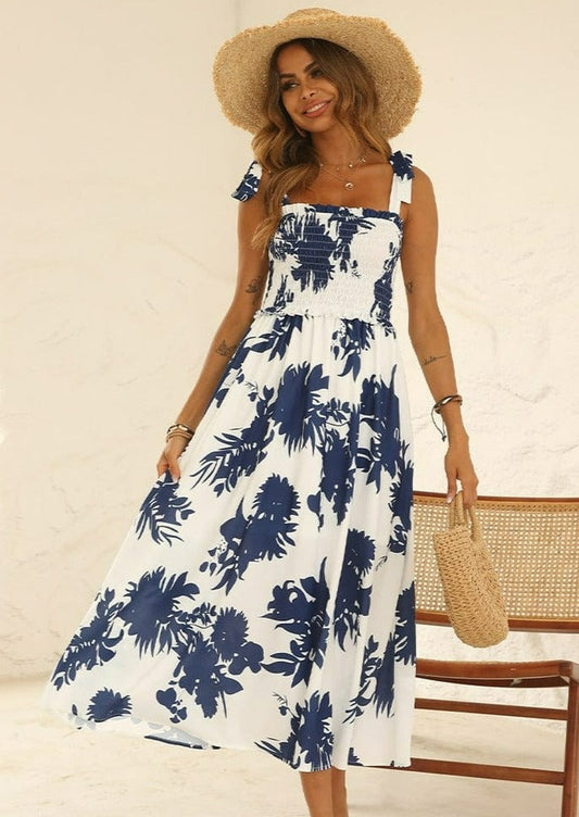 Print Tie Strap Dress