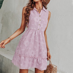 Floral Collared Hem Dress