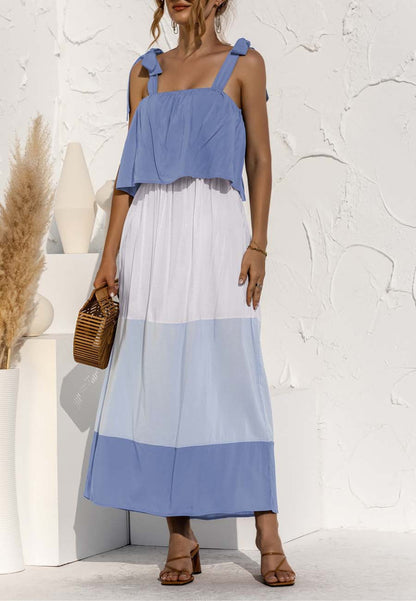 Shoulder Color Block Dress