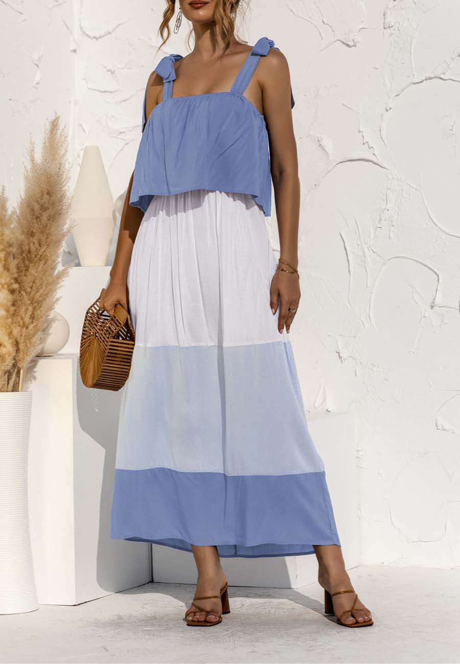Shoulder Color Block Dress