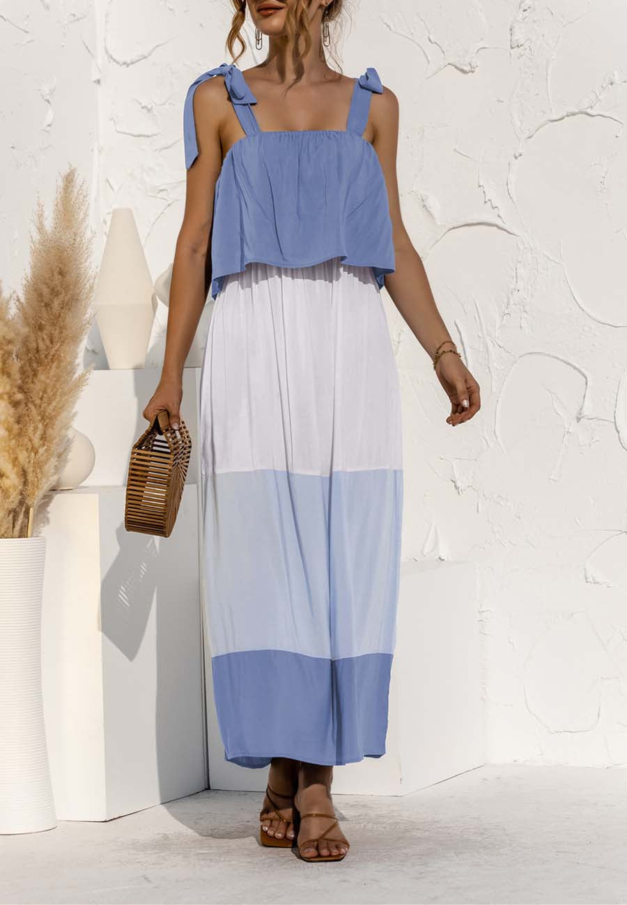 Shoulder Color Block Dress