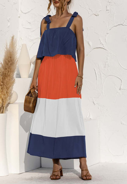 Shoulder Color Block Dress