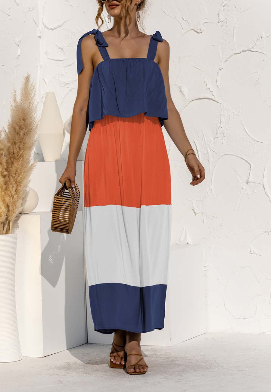 Shoulder Color Block Dress