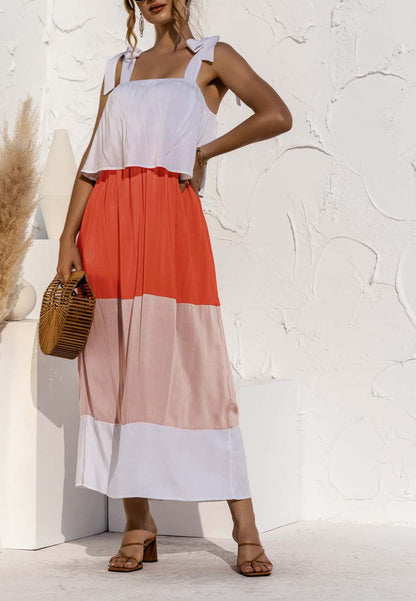 Shoulder Color Block Dress