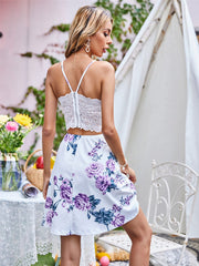 Crochet Back Floral Dress
