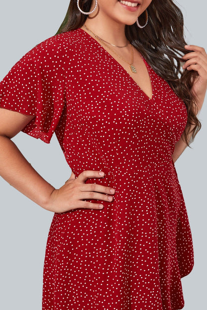Plus Polka Dot Ruffle Dress