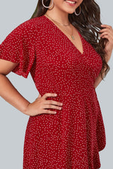 Plus Polka Dot Ruffle Dress