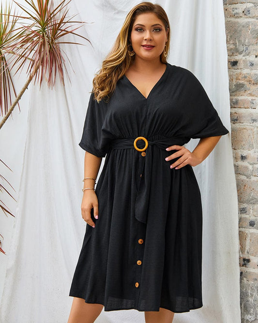 Plus Contrast Down Skirt Dress