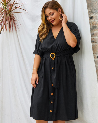Plus Contrast Down Skirt Dress