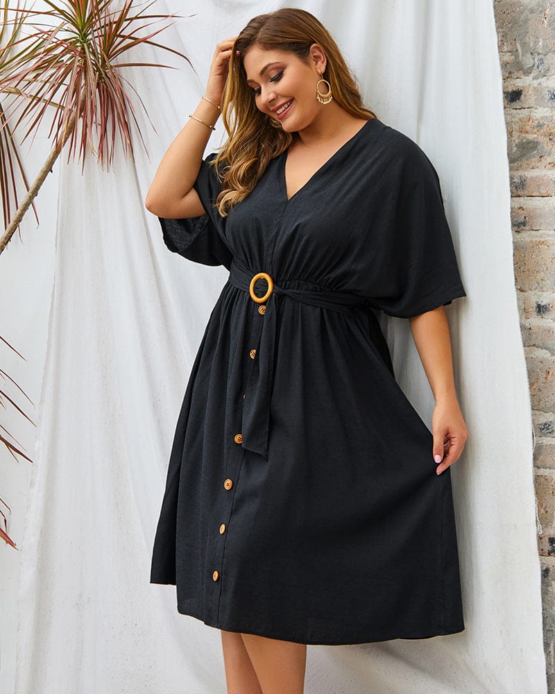 Plus Contrast Down Skirt Dress