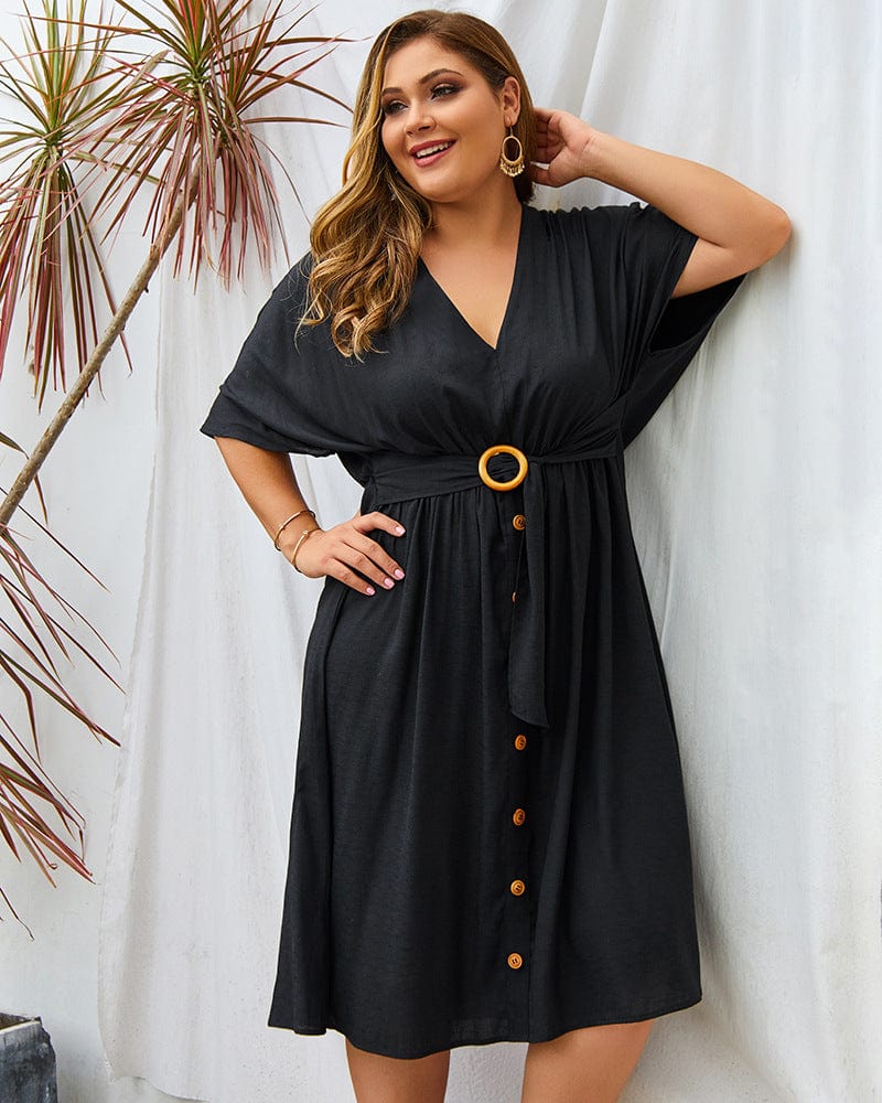 Plus Contrast Down Skirt Dress