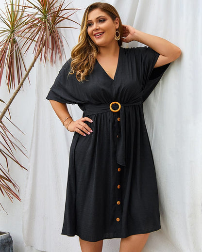 Plus Contrast Down Skirt Dress