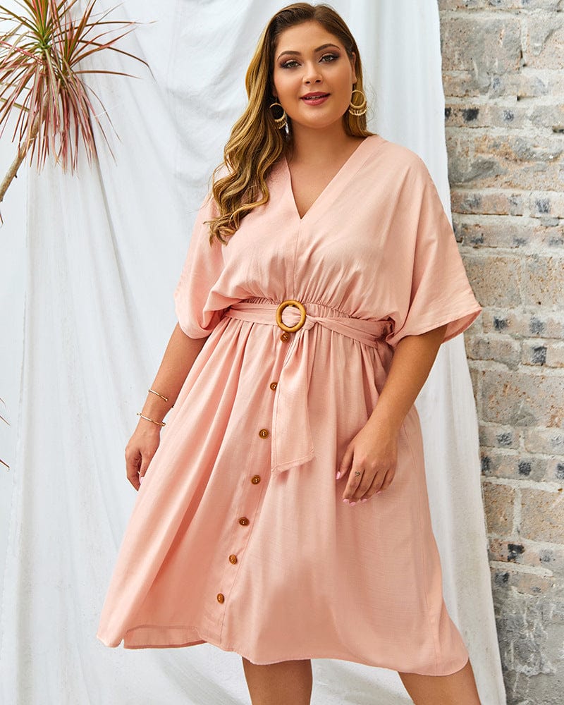 Plus Contrast Down Skirt Dress