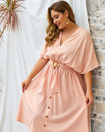 Plus Contrast Down Skirt Dress