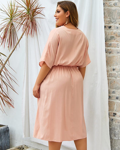 Plus Contrast Down Skirt Dress