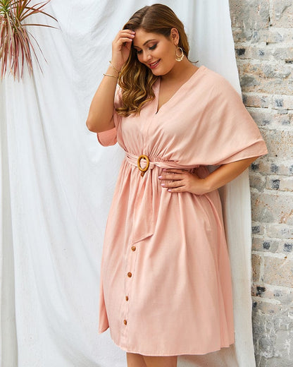 Plus Contrast Down Skirt Dress