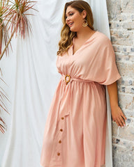 Plus Contrast Down Skirt Dress
