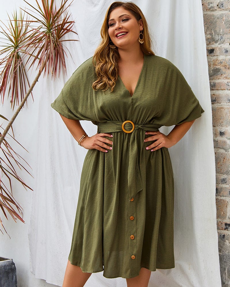 Plus Contrast Down Skirt Dress