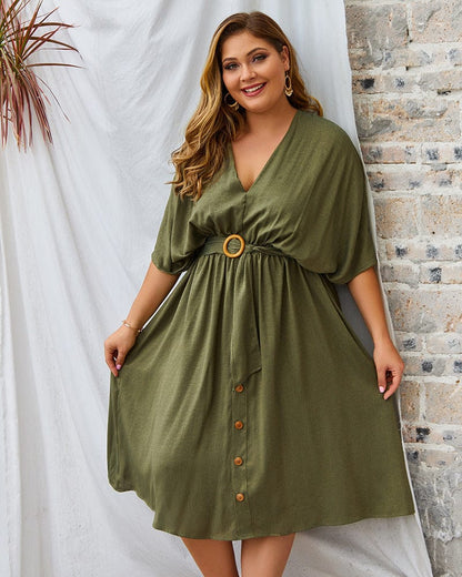 Plus Contrast Down Skirt Dress