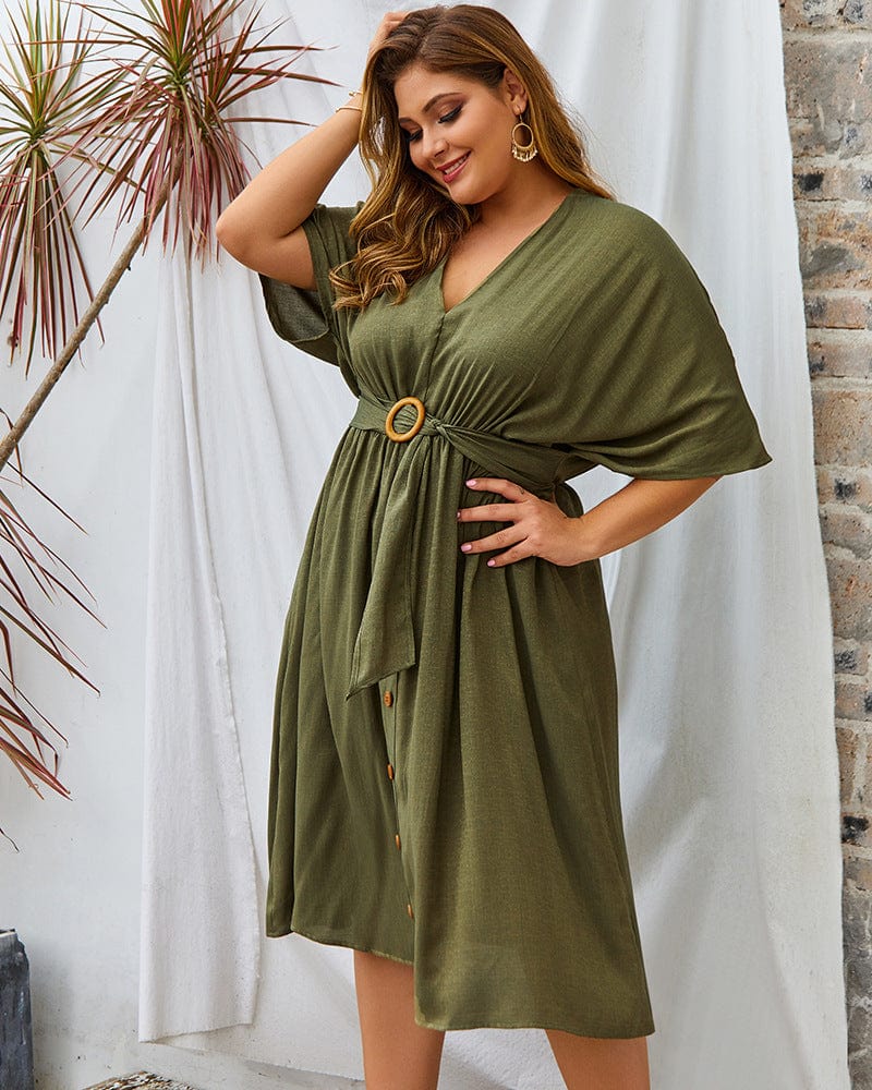 Plus Contrast Down Skirt Dress