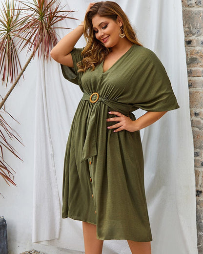 Plus Contrast Down Skirt Dress