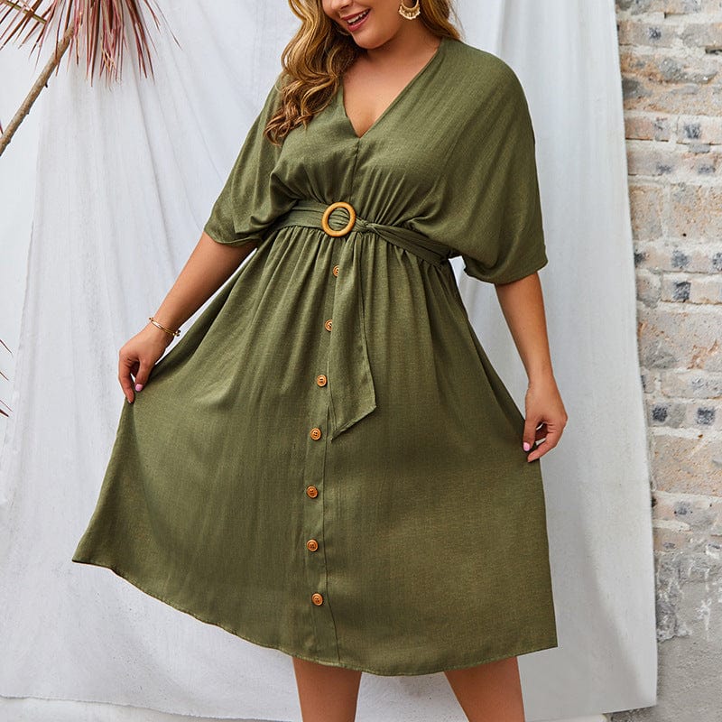 Plus Contrast Down Skirt Dress